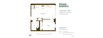 A floor plan for a 26G landmark by Presidio Residences.