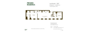 A floor plan for a 26Z landmark residence by Presidio Residences.