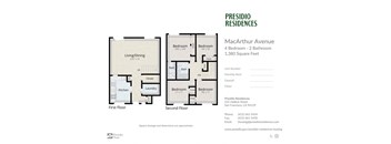 a floor plan of a house with bedrooms and a balcony