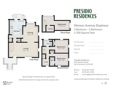 a floor plan of a house with different bedrooms and baths
