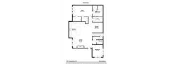 a floor plan of a home with a bedroom and a living room