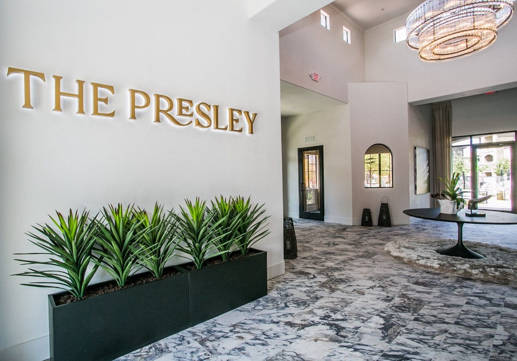 A contemporary foyer at The Presley, Whitney Ranch Luxury Apartments in Henderson, NV.