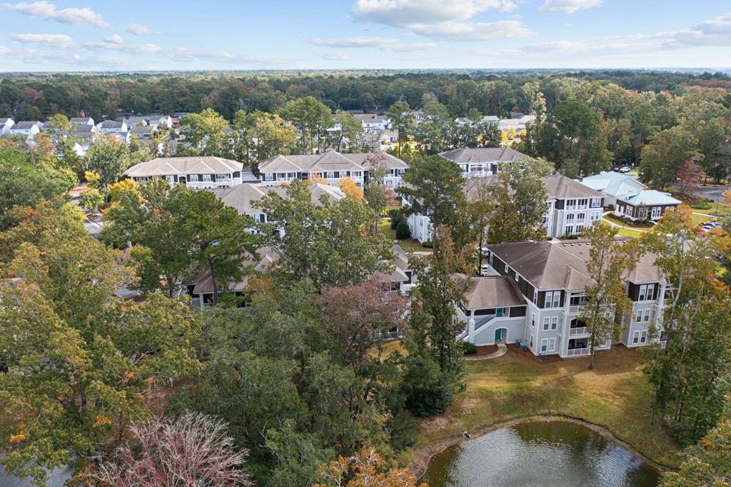 an aerial view of a neighborhood with houses and trees
