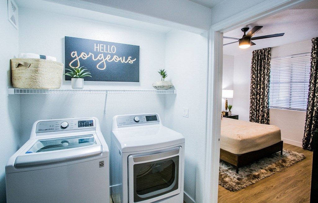 The Presley at Whitney Ranch Laundry Closet and Bedroom