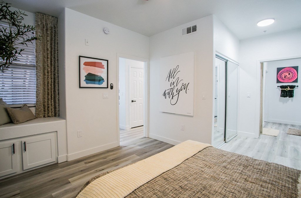 The Presley at Whitney Ranch Model Bedroom with Attached Bathroom