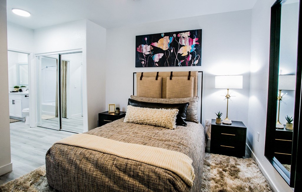 The Presley at Whitney Ranch Model Bedroom with Attached Bathroom