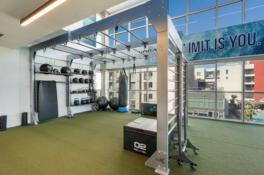 A gym with a sign that says "Imit is you.".