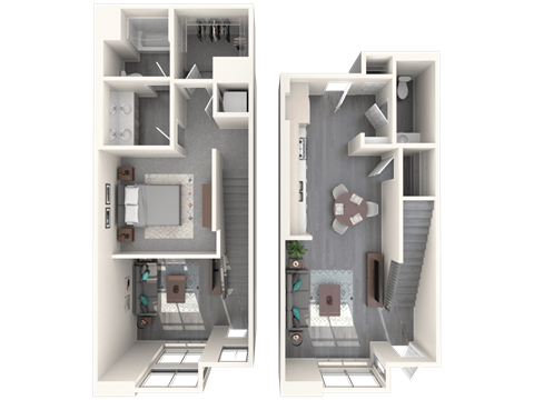 a stylized rendering of a floor plan of a building