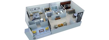 San Portella Apartments 1 Bedroom 1 Bath Floor Plans 1B Tempe, Arizona