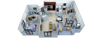 San Portella Apartments 2 Bedroom 2 Bath Floor Plans Tempe, Arizona