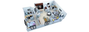 San Portella Apartments 2 Bedroom 2 Bath Floor Plans Tempe, Arizona