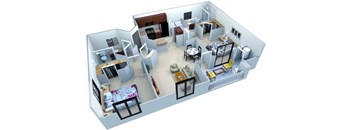 San Portella Apartments 2 Bedroom 2 Bath Floor Plans Tempe, Arizona