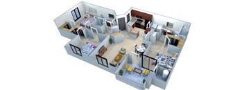 San Portella Apartments 3 Bedroom 3 Bath Floor Plans Tempe, Arizona