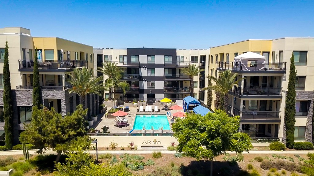 a view of the pool at arcadia apartments or nearby