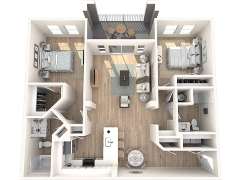 1000 West Apartments Ashley Floor Plan