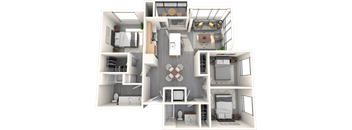 a 3d rendering of a floor plan of a house