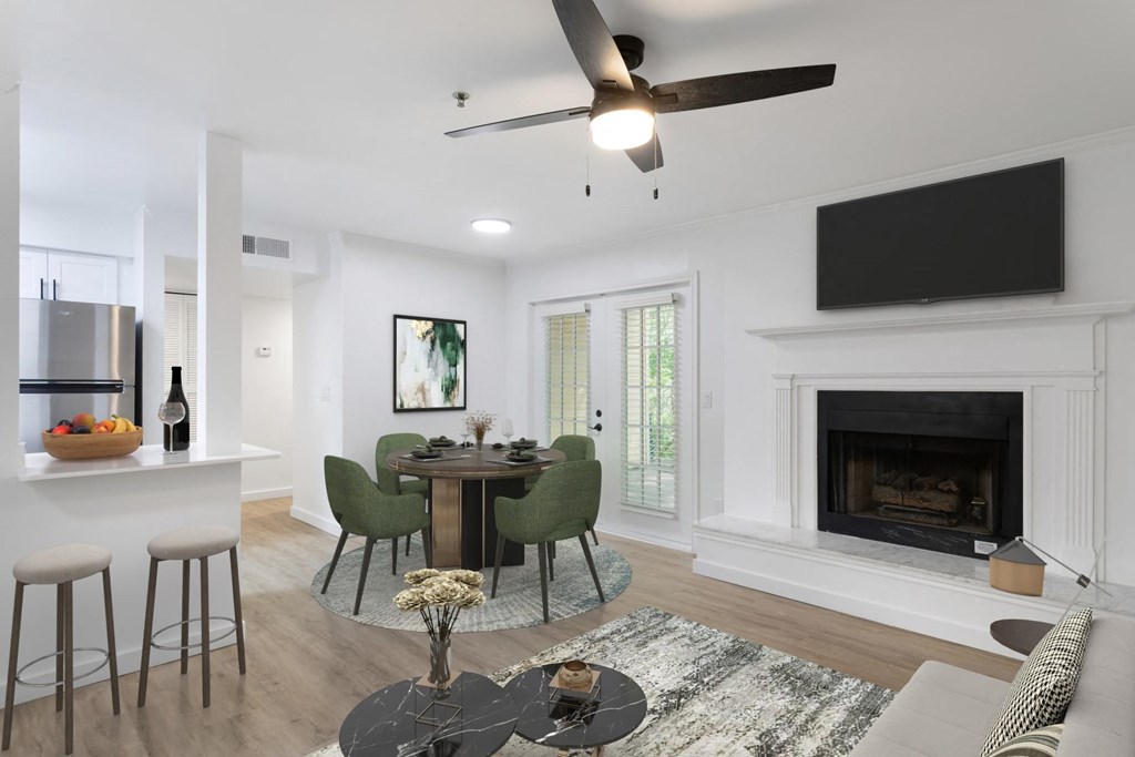 Brentwood Oaks Apartments in Nashville Tennessee photo of Staged Living Room and Dining Area