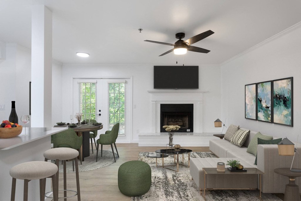 Brentwood Oaks Apartments in Nashville Tennessee photo of staged living room