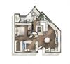 Vive on the Park One Bedroom One Bath C Floor Plan San Diego, California Vive on the Park One Bedroom One Bath C Floor Plan San Diego, California