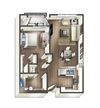 Vive on the Park One Bedroom One Bath K Floor Plan San Diego, California Vive on the Park One Bedroom One Bath K Floor Plan San Diego, California
