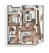 Vive on the Park One Bedroom One Bath Q Floor Plan San Diego, California Vive on the Park One Bedroom One Bath Q Floor Plan San Diego, California