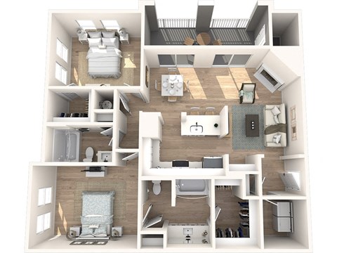 1000 West Apartments Calhoun Floor Plan
