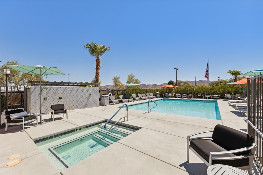 the pool and spa at colton apartments in henderson
