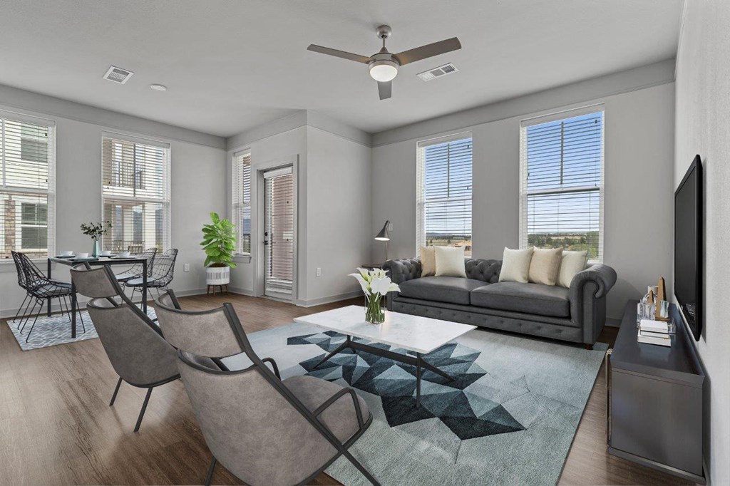 The Zeb Apartments Backcountry Floor Plan Virtually Staged Model Living Room