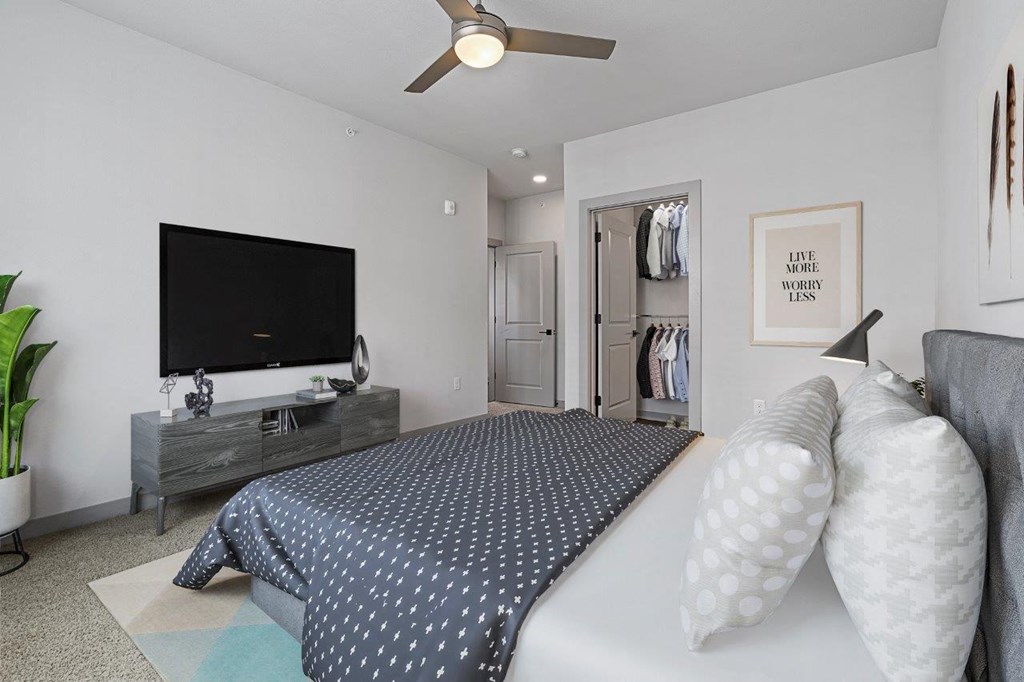 The Zeb Apartments Backcountry Floor Plan Virtually Staged Model Bedroom