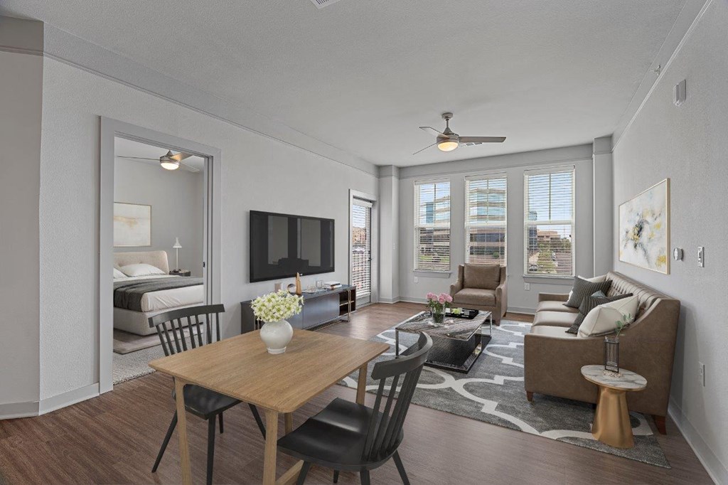 The Zeb Apartments Contour Floor Plan Virtually Staged Model Living Room