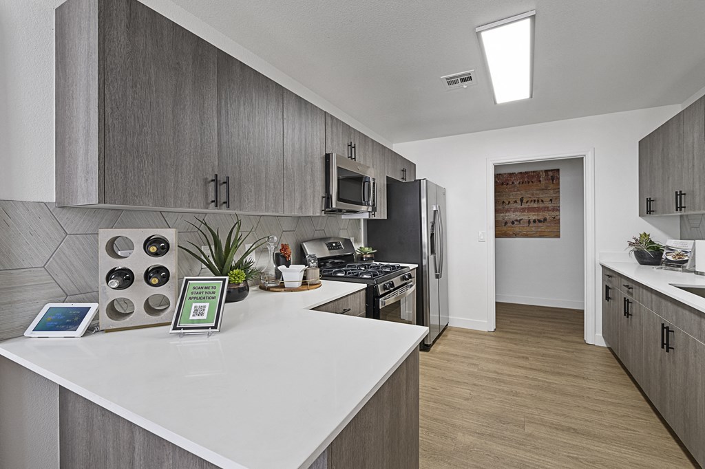 our apartments offer a modern kitchen with stainless steel appliances