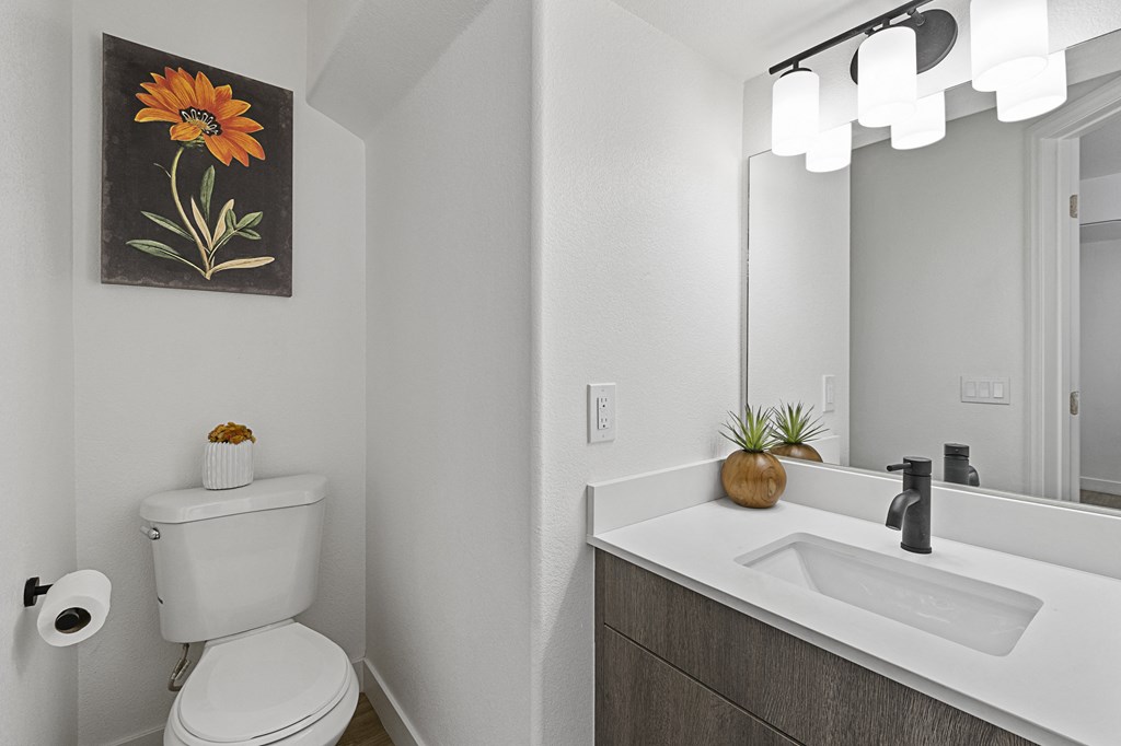 a bathroom with a toilet and a sink and a mirror