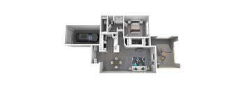 a 1 bedroom floor plan of a 2100 sq ft apartment