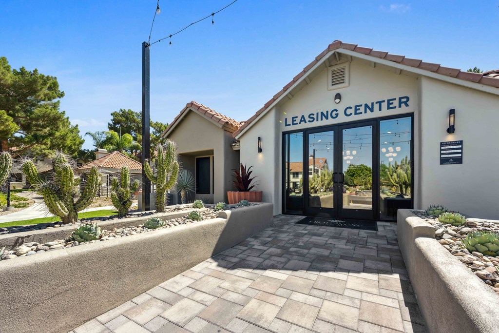 leasing center exterior at hideaway apartments, az