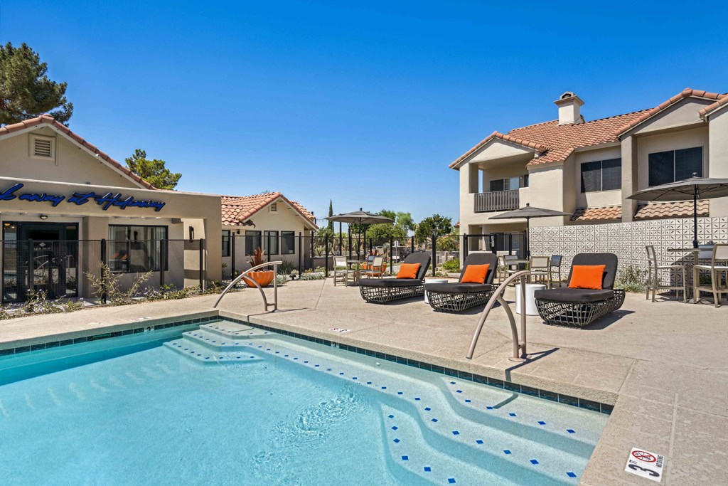 pool area at hideaway apartments in north scottsdale, az
