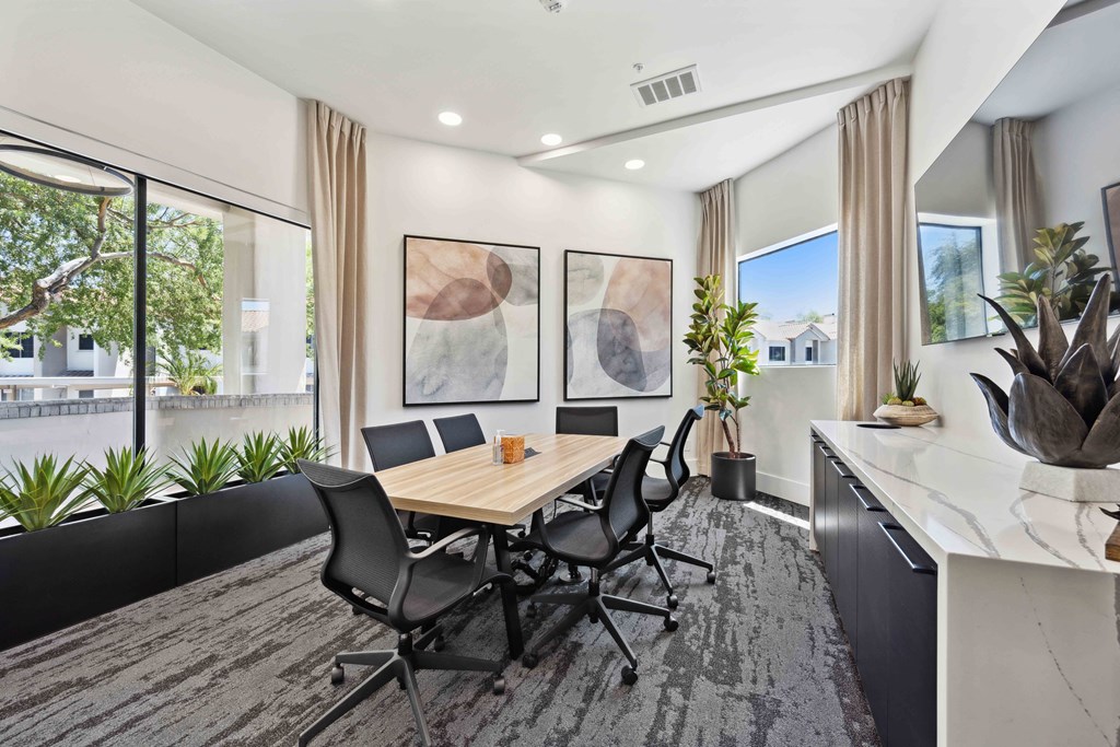 conference room with table and chairs in scottsdale arizona apartments
