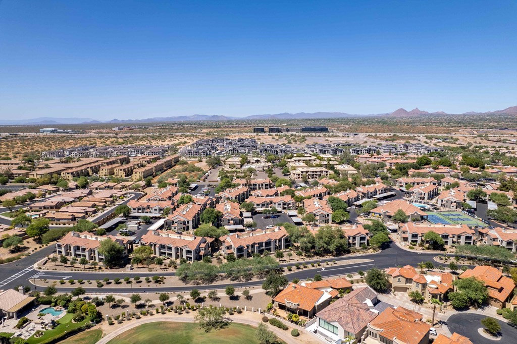 north scottsdale aerial view of hideaway apartments