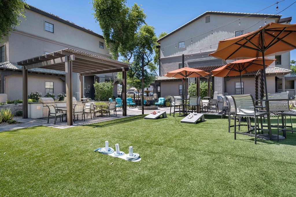 our apartments showcase a beautiful lawn