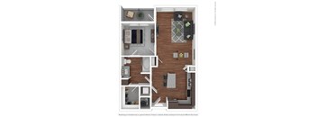 Midtown 205 Apartments in Charlotte, NC One Bedroom Floor Plan