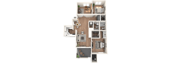 a floor plan of a house with a bedroom and a living room