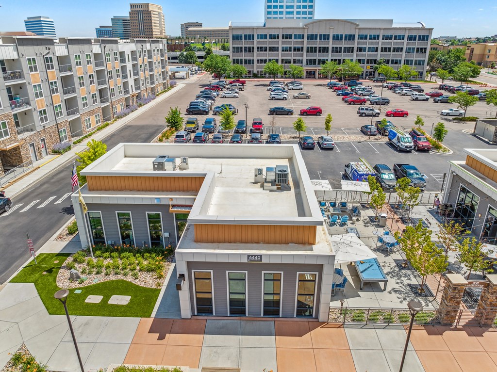 a view of the building from above