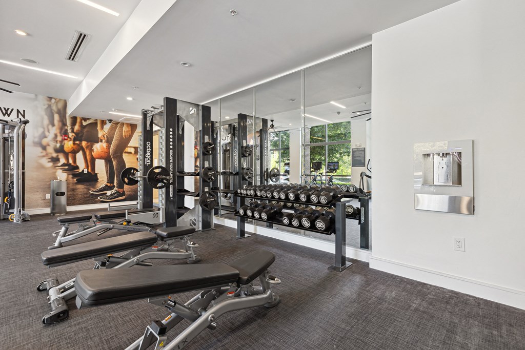 the gym at the enclave at woodbridge apartments in sugar land, tx
