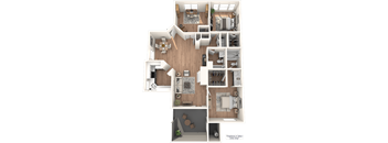 a floor plan of a house with a bedroom and a living room