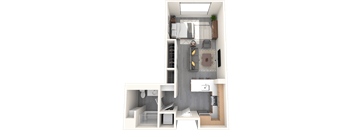 a 3d rendering of a floor plan of a apartment