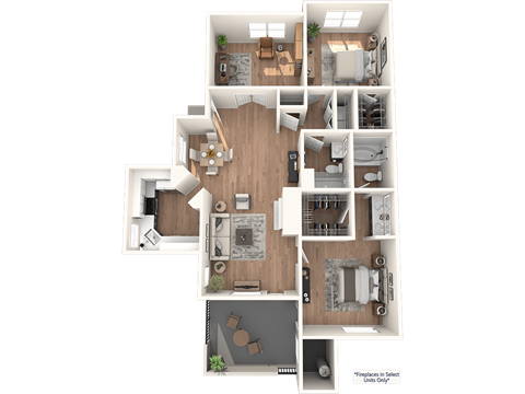 the bedroom floor plan of 460 sq ft
