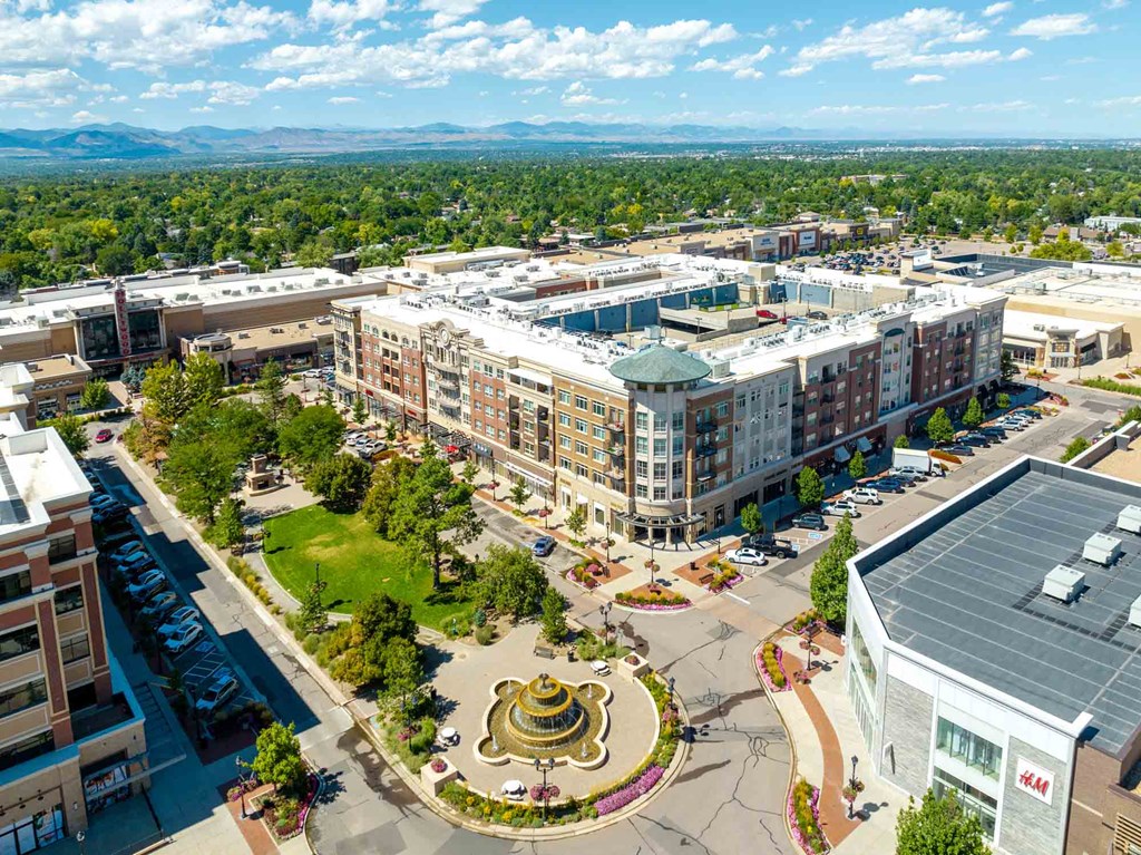 an aerial view portola at southglenn apartments in centennial