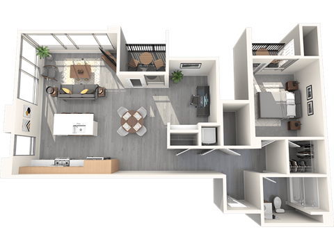 a birds eye view of a floor plan of a house