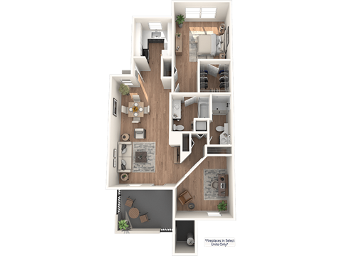 a floor plan of a house with a bedroom and a living room