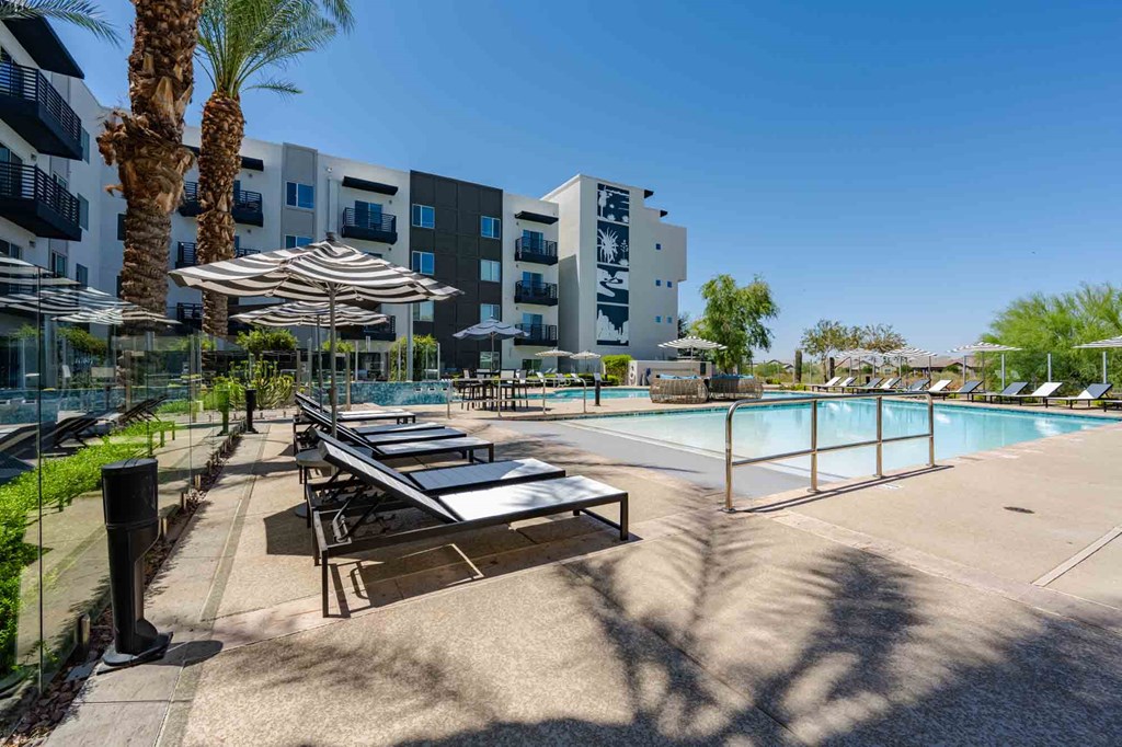 our apartments showcase a swimming pool