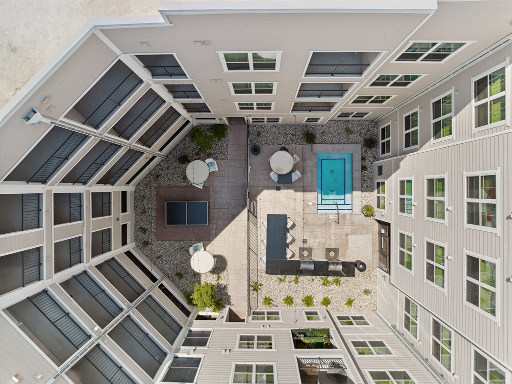 an overhead view of the property pool